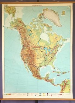 Oude Schoolkaart Noord-Amerika