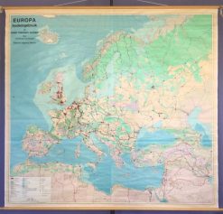 Oude Schoolkaart Europa bodemgebruik bij waar mensen wonen (Alleen ophalen)