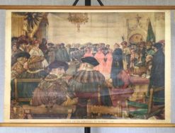 Oude schoolkaart Luther Rijksdag te Worms (1521)