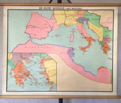 Oude Schoolkaart De Oude Wereld - Het Westen