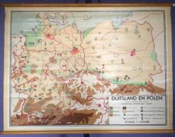 Oude Schoolkaart Duitsland en Polen