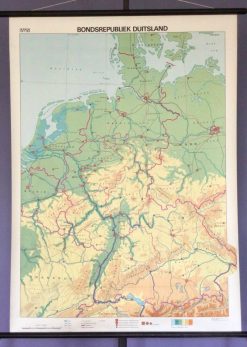 Oude Schoolkaart Bondsrepubliek Duitsland