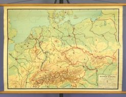 Oude Schoolkaart Midden-Europa