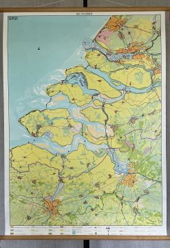 Oude Schoolkaart Deltaplan Zeeland