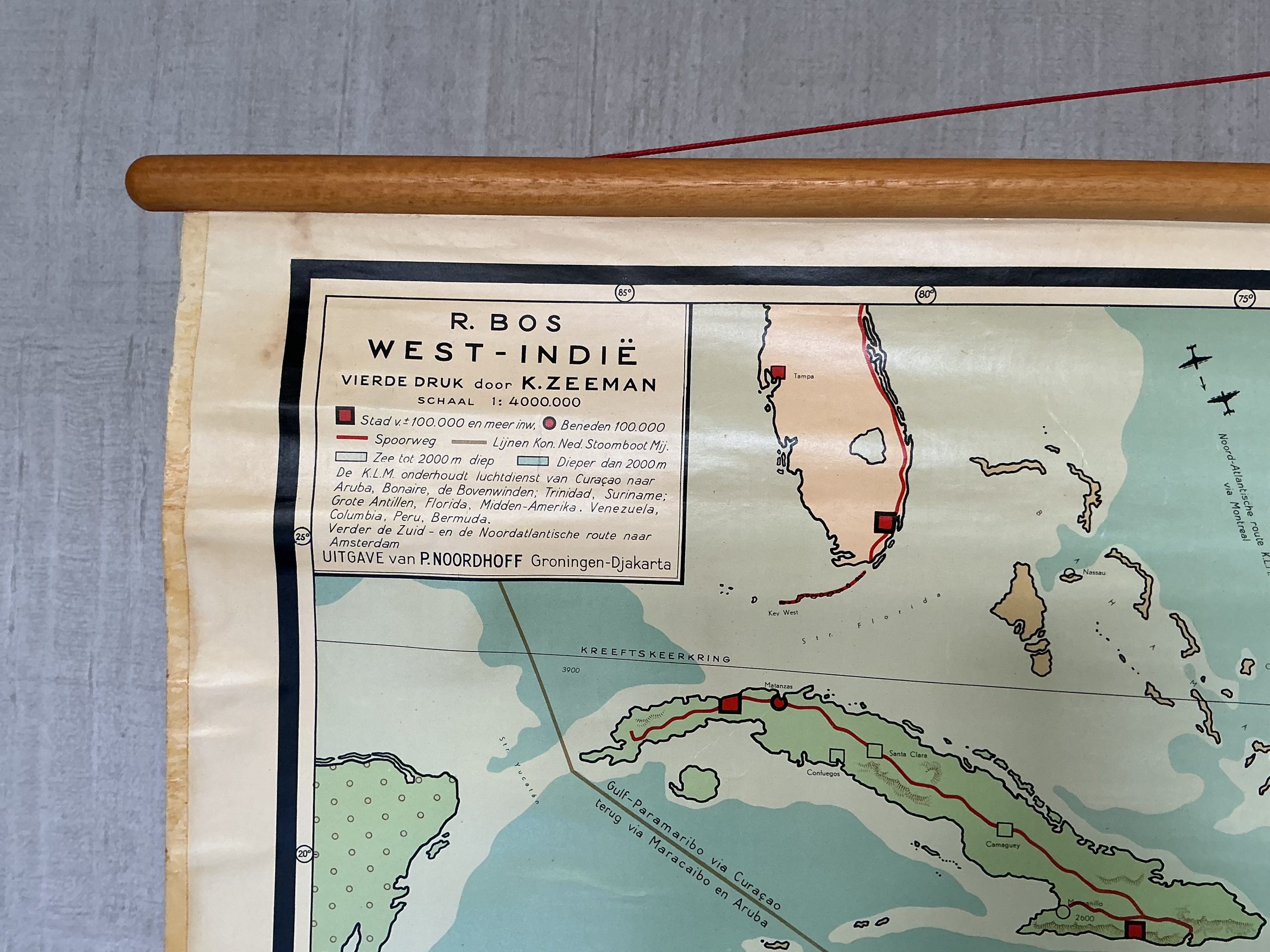 Oude Schoolkaart West-Indië, Ned. Antillen en Suriname - Afbeelding 2