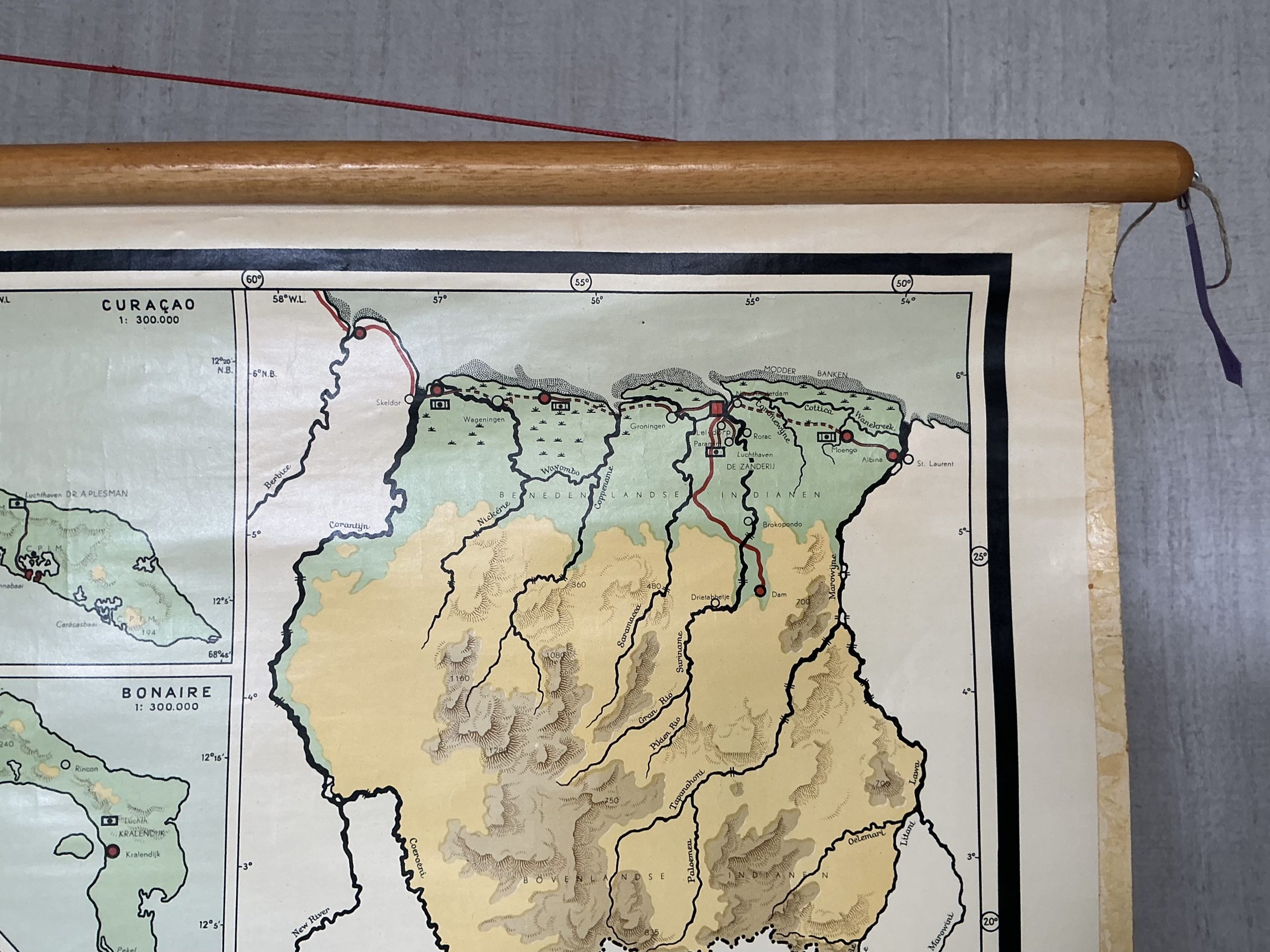 Oude Schoolkaart West-Indië, Ned. Antillen en Suriname - Afbeelding 4