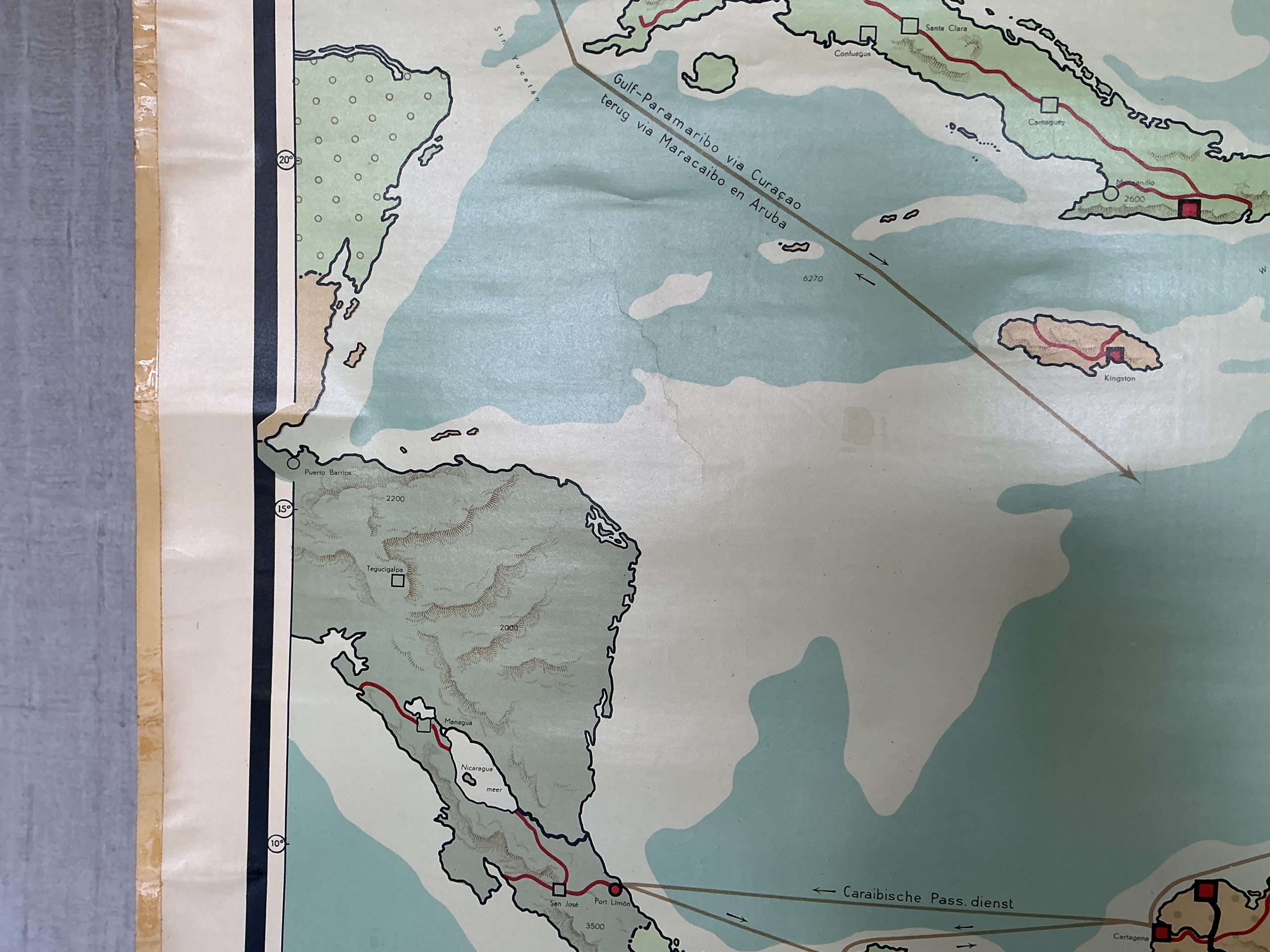 Oude Schoolkaart West-Indië, Ned. Antillen en Suriname - Afbeelding 5