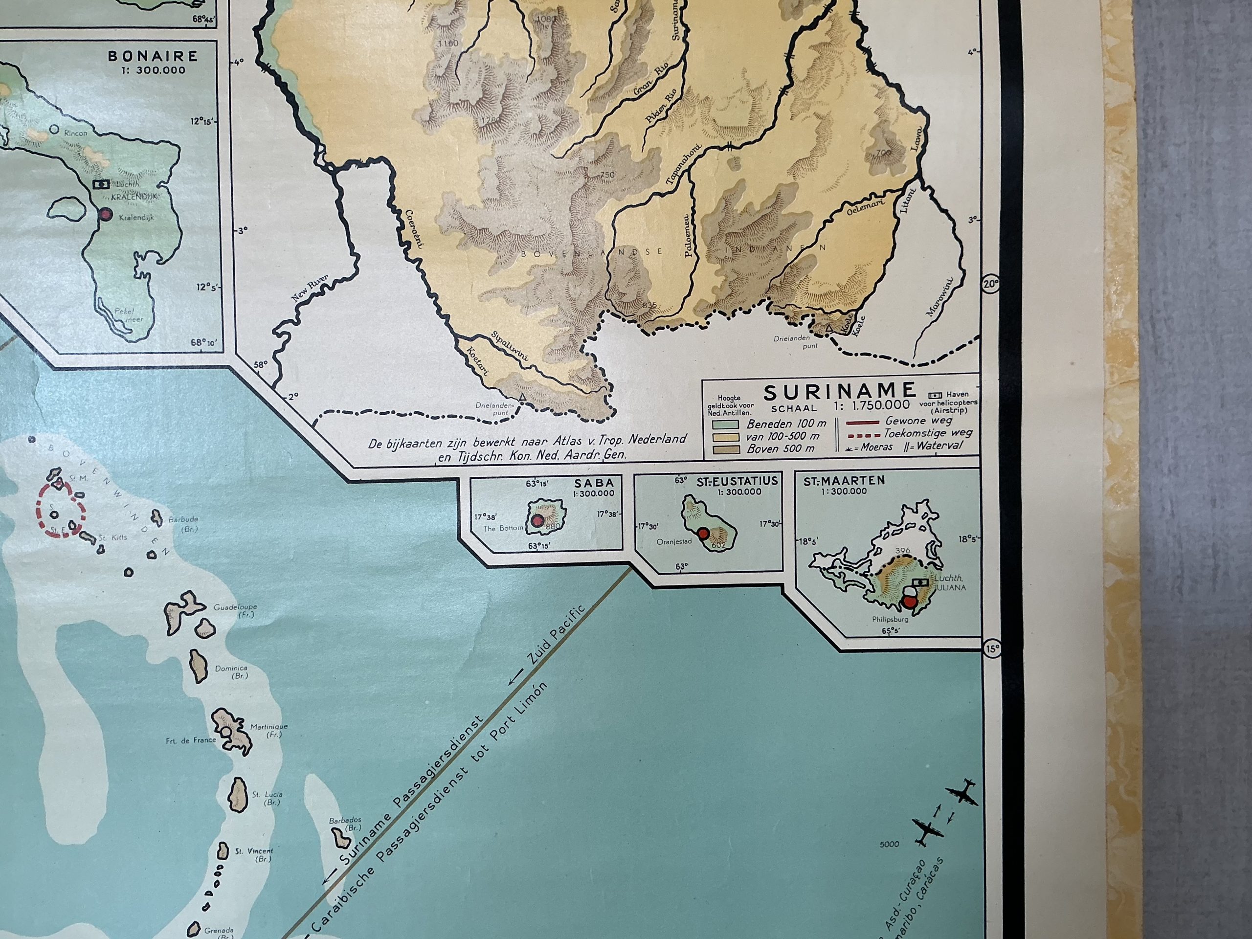 Oude Schoolkaart West-Indië, Ned. Antillen en Suriname - Afbeelding 7