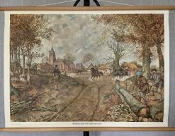 Oude Schoolkaart Brabants Dorp in de vijftiende Eeuw