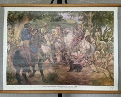 Oude Schoolkaart Floris V wordt door edelen gevangen genomen (1296)
