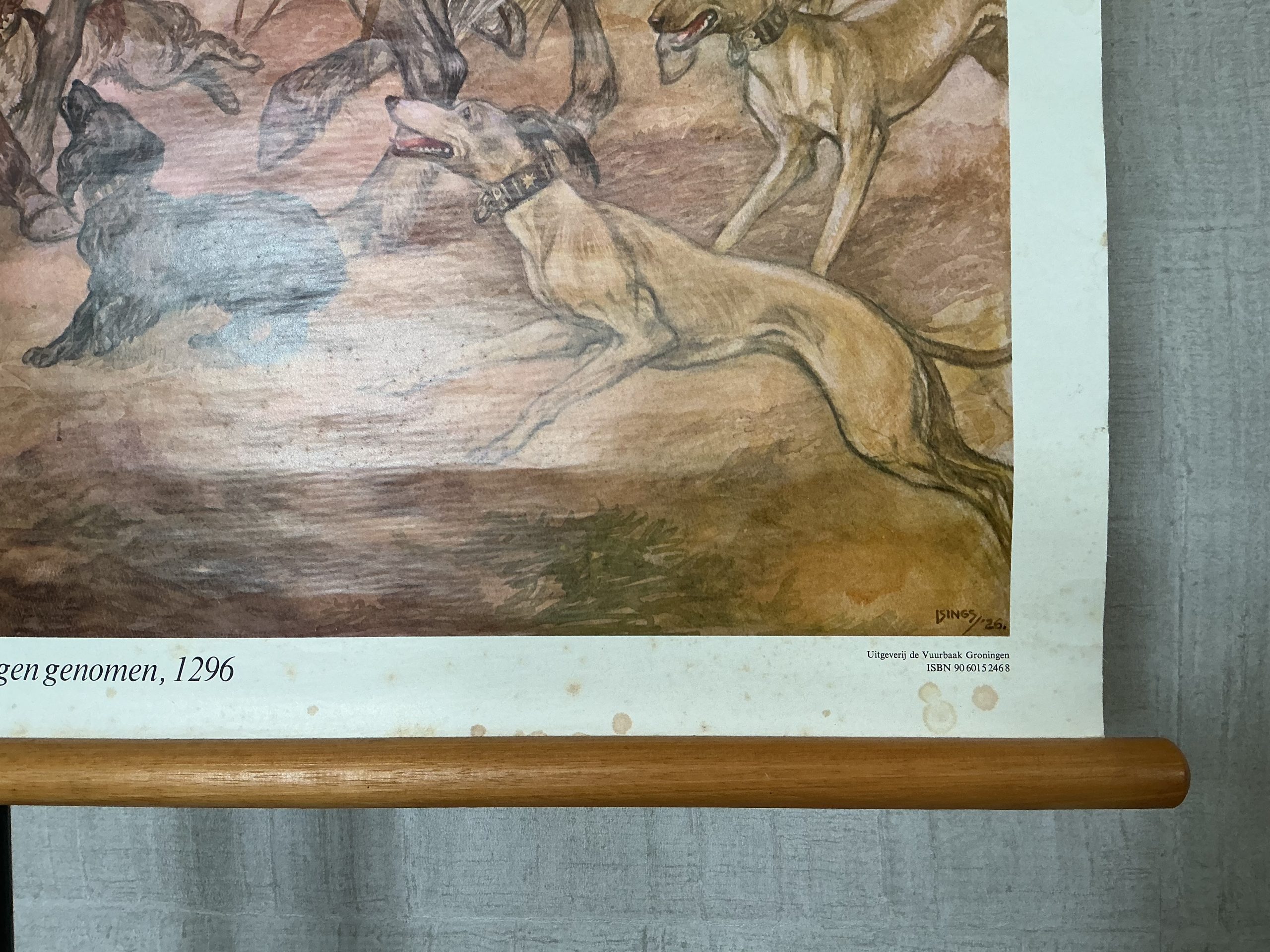 Oude Schoolkaart Floris V wordt door edelen gevangen genomen (1296) - Afbeelding 10