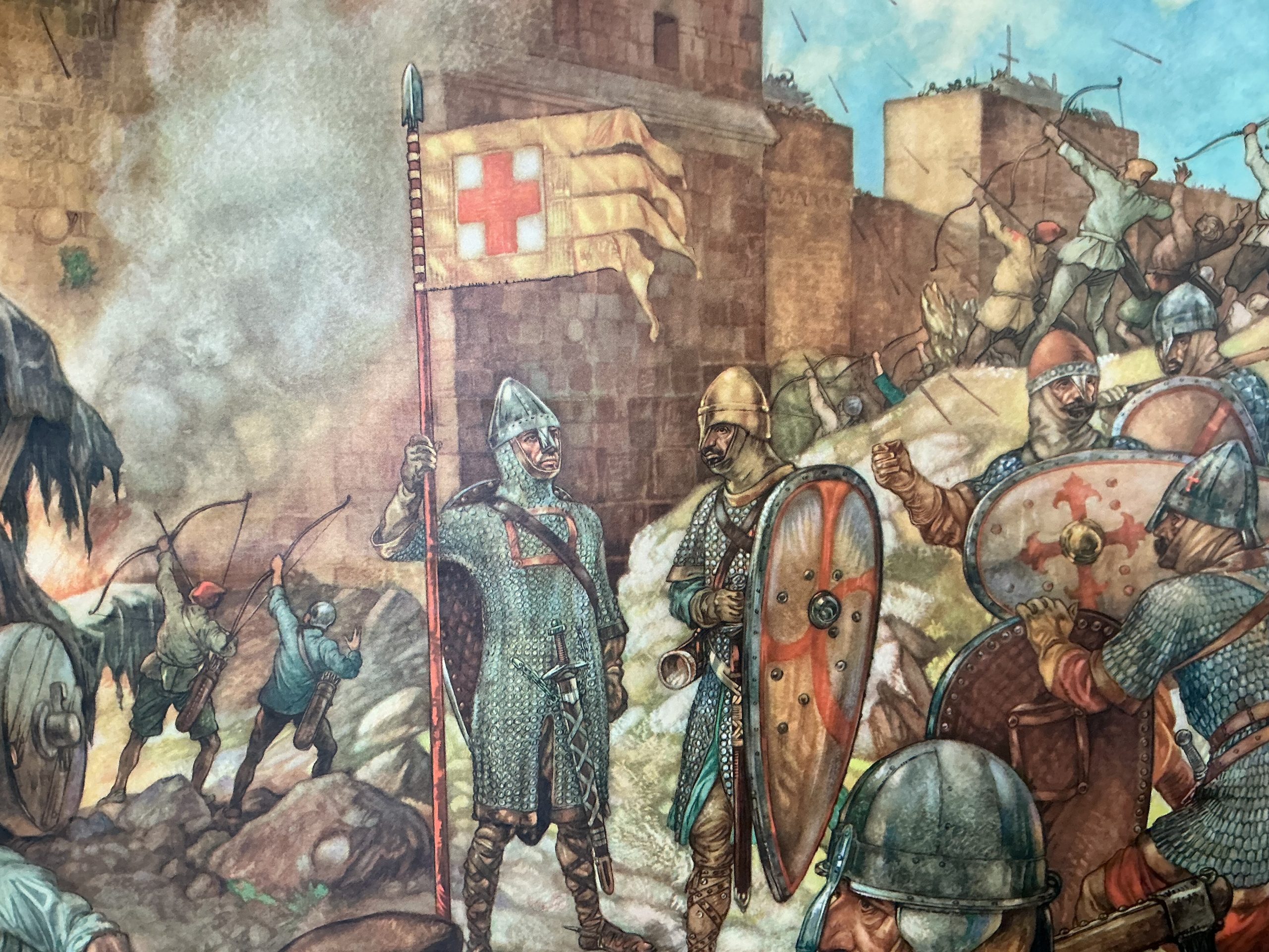Oude Schoolkaart Kruisvaarders voor Jeruzalem (1099) - Afbeelding 6