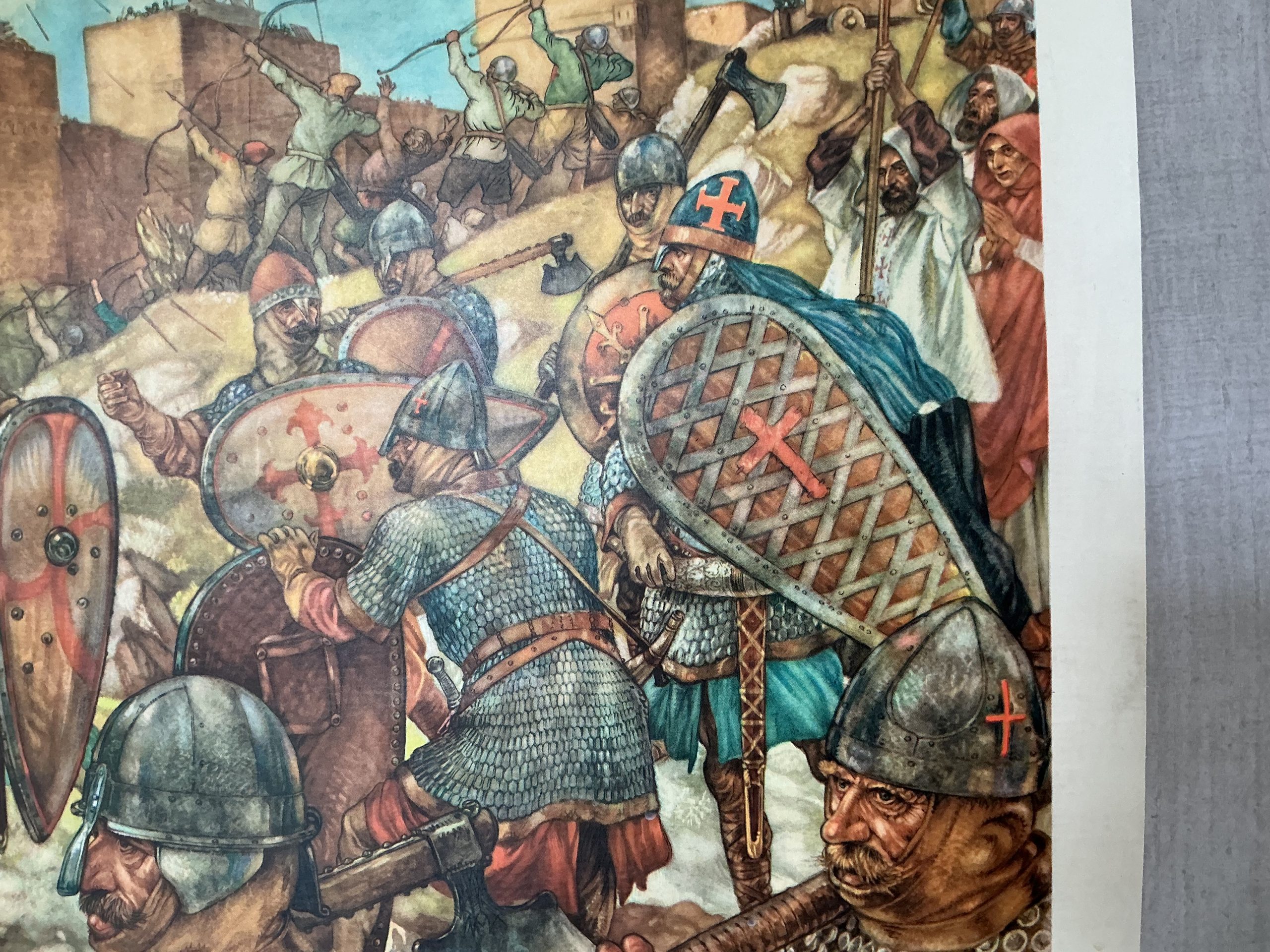 Oude Schoolkaart Kruisvaarders voor Jeruzalem (1099) - Afbeelding 7
