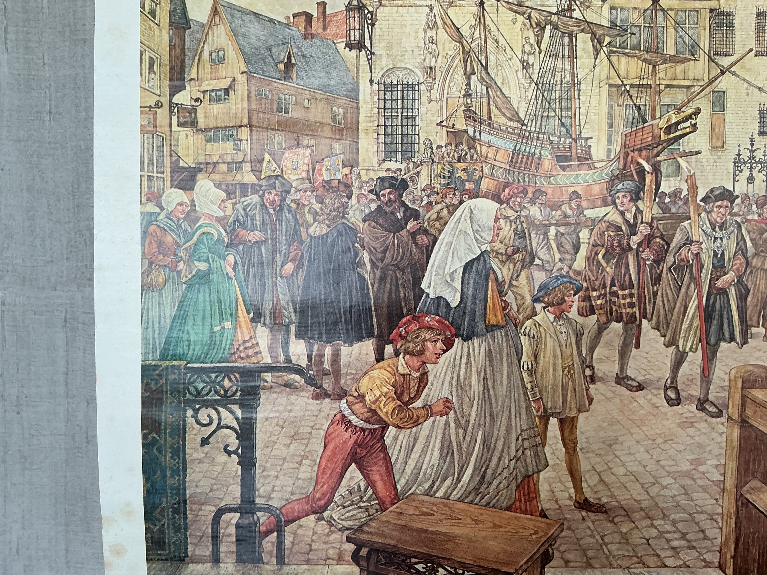 Oude Schoolkaart Hagepreek bij de Hoornbrug bij Rijswijk (1566) - Afbeelding 2