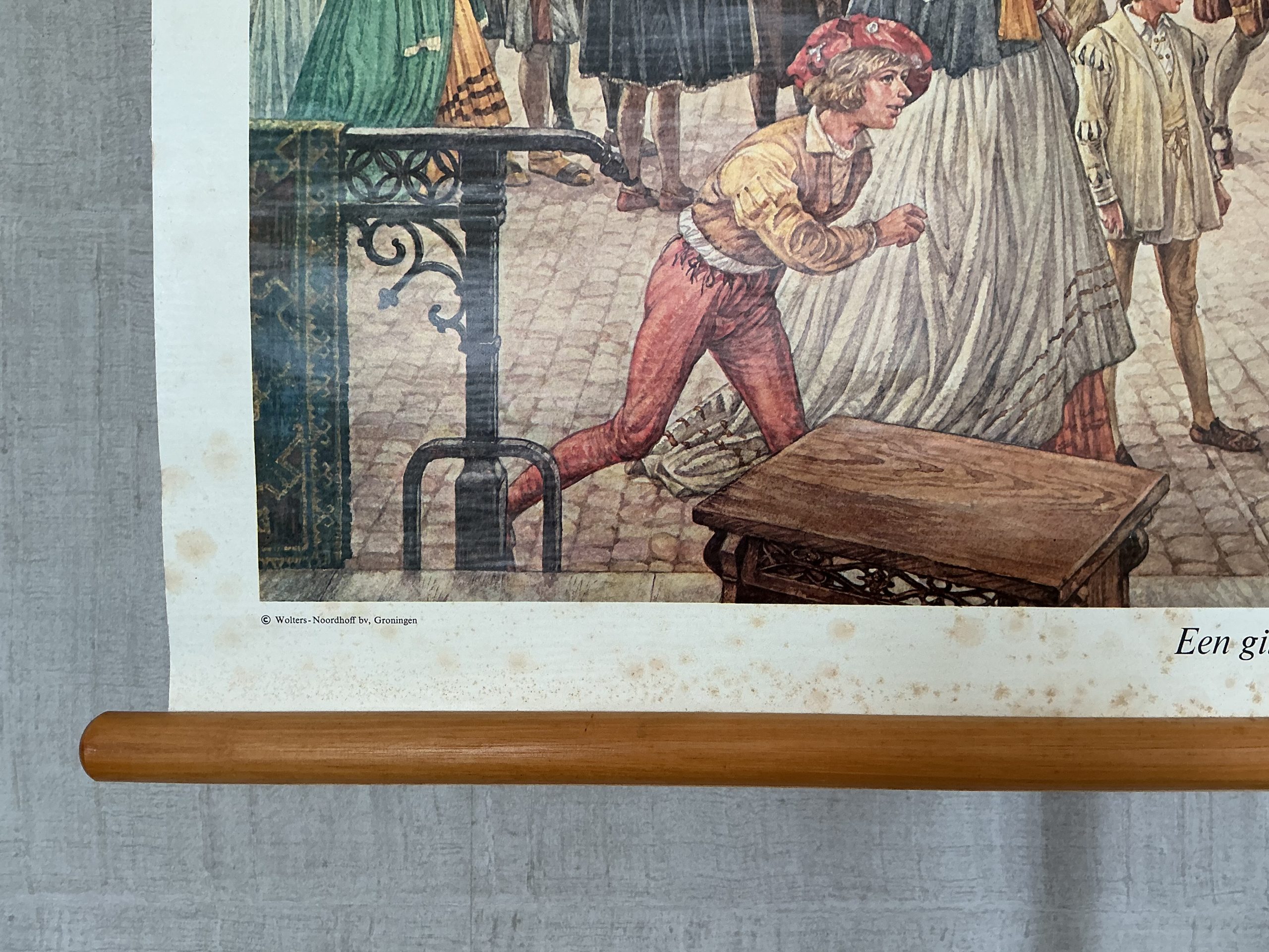 Oude Schoolkaart Een Gildenoptocht in Antwerpen (1520) - Afbeelding 8