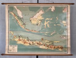 Oude Schoolkaart Oost-Indië en Java (Indonesië