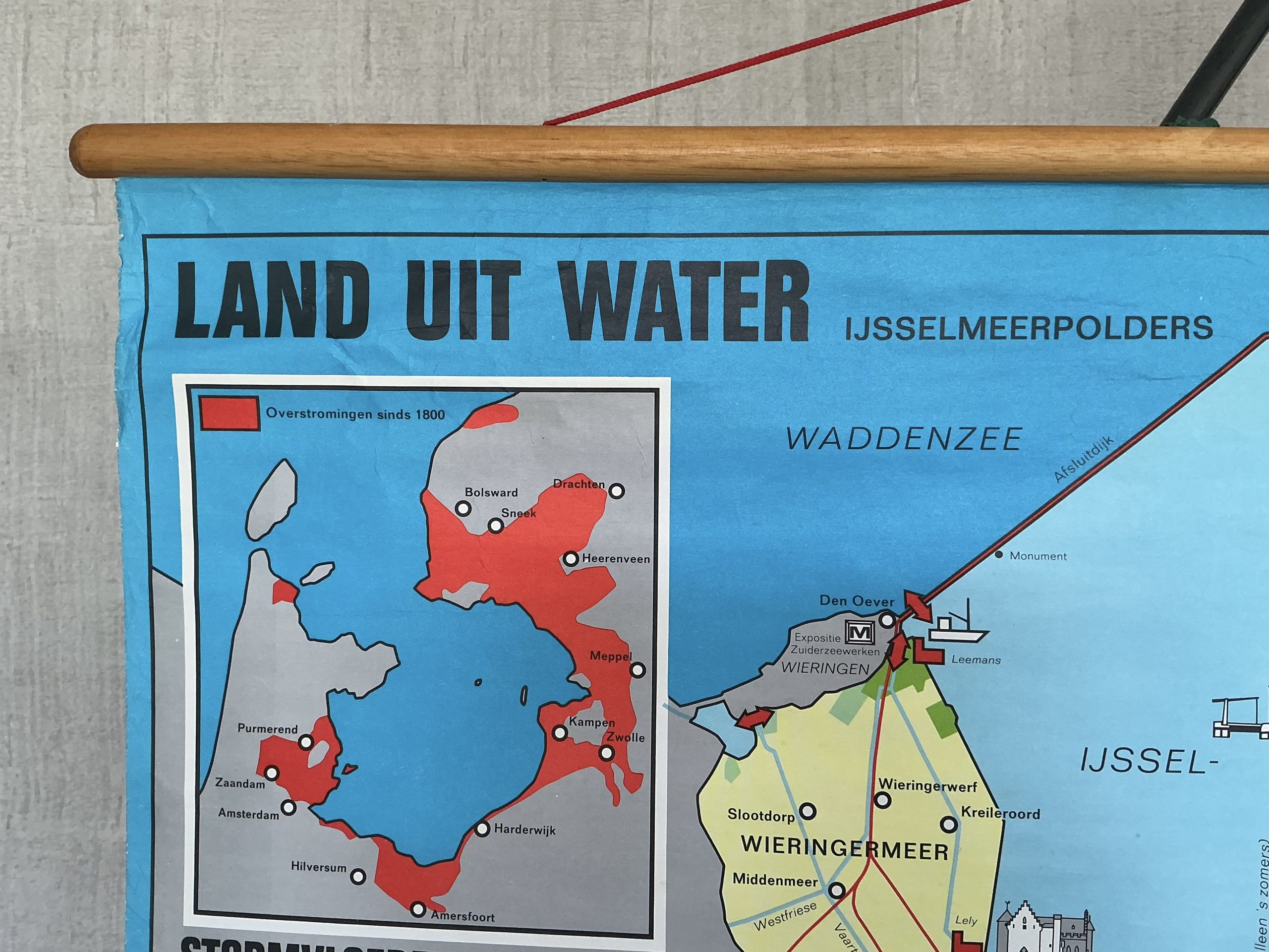 Oude Schoolkaart Land uit water - Afbeelding 2