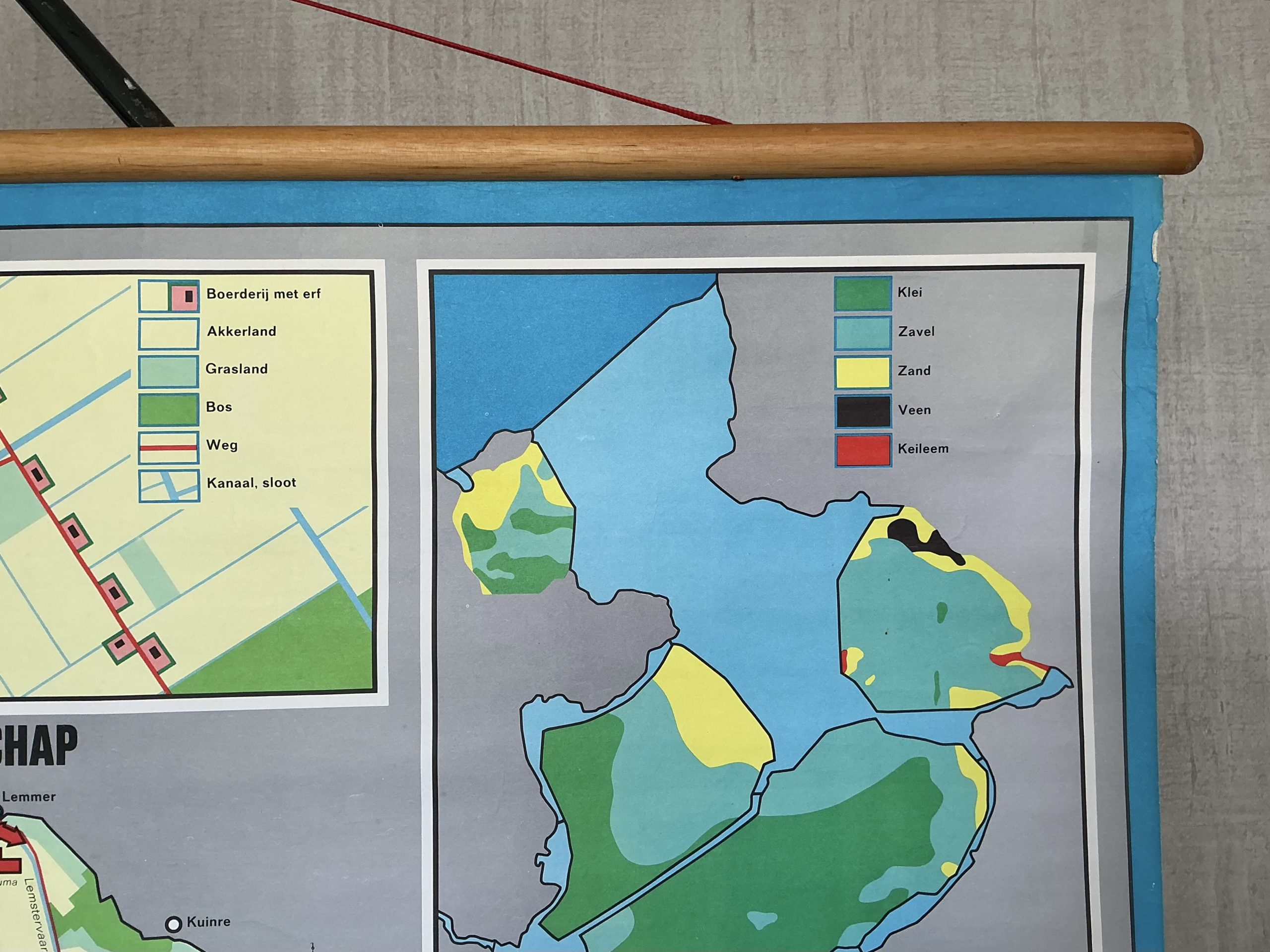 Oude Schoolkaart Land uit water - Afbeelding 4
