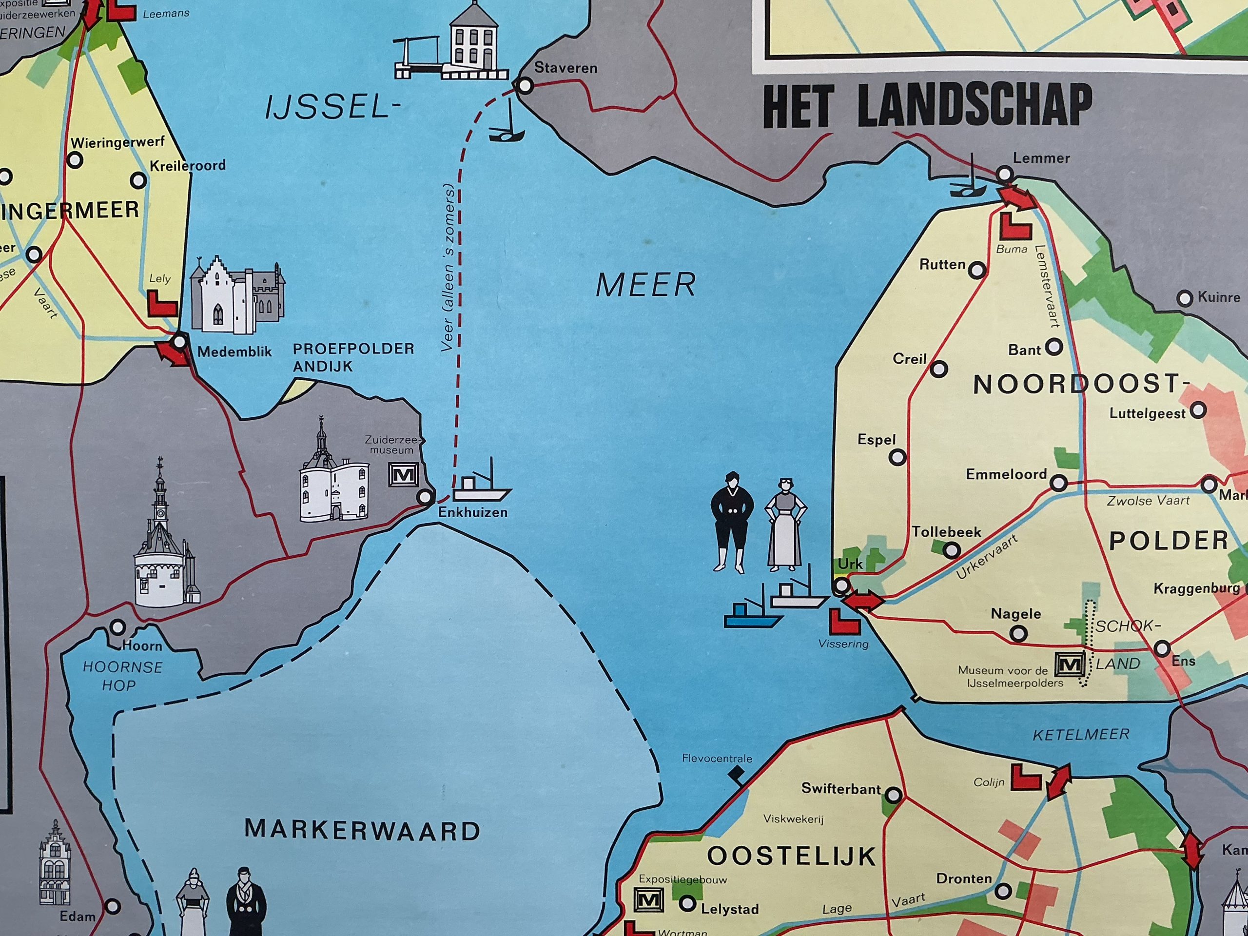 Oude Schoolkaart Land uit water - Afbeelding 6