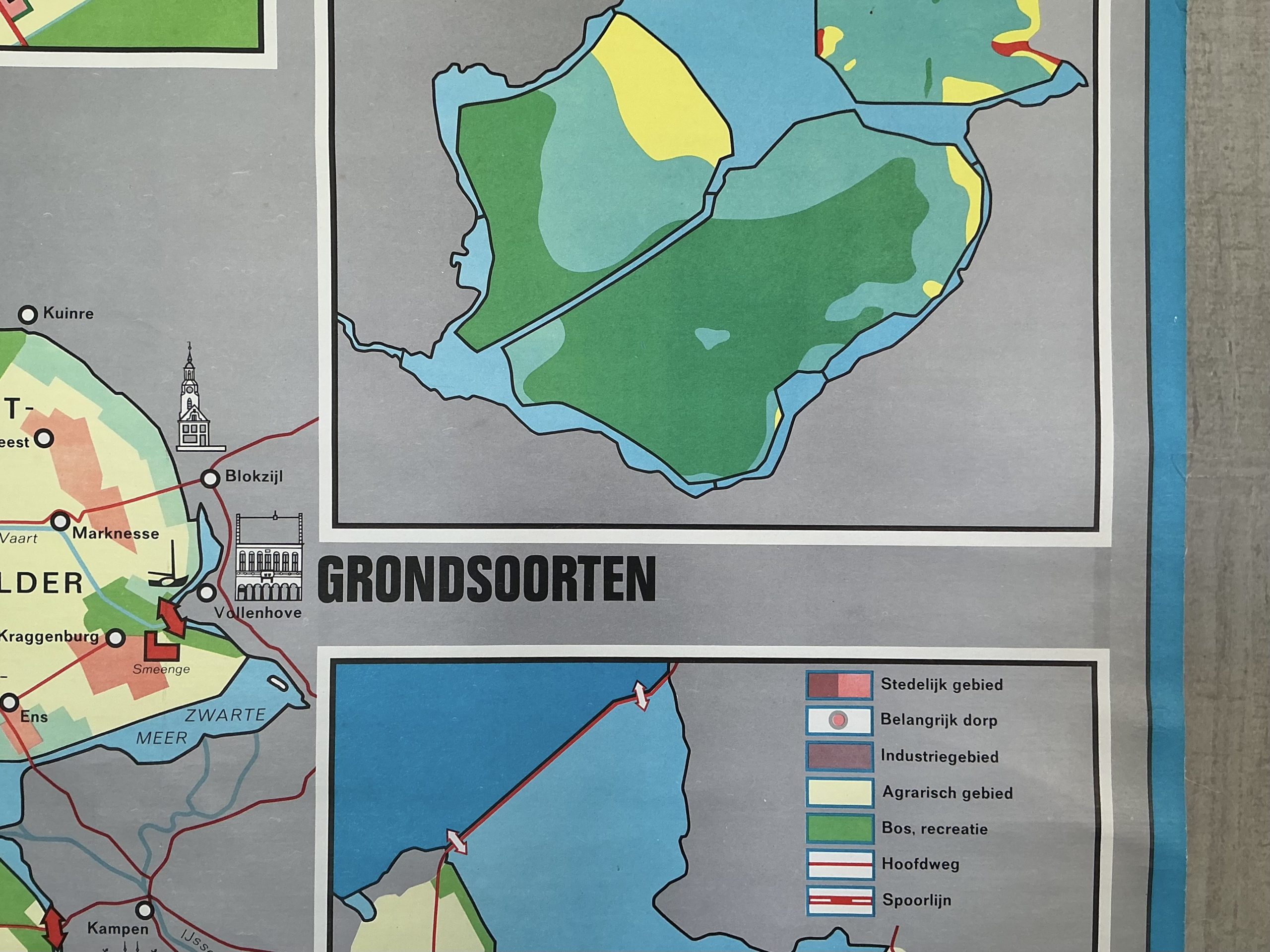 Oude Schoolkaart Land uit water - Afbeelding 7