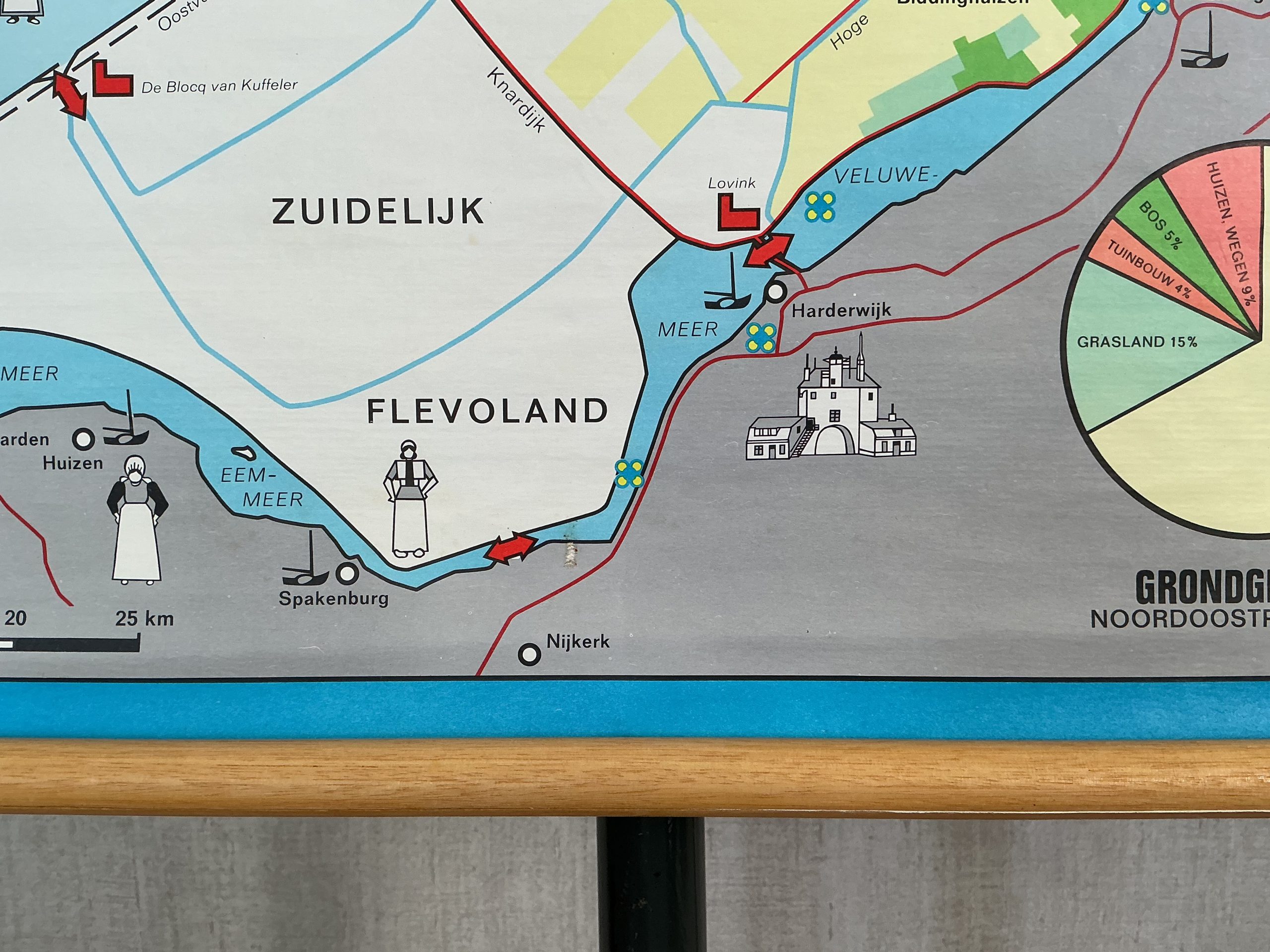 Oude Schoolkaart Land uit water - Afbeelding 9