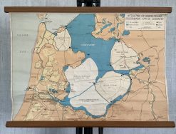 Oude Schoolkaart afsluiting en gedeeltelijke drooglegging van de Zuiderzee