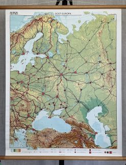 Oude Schoolkaart Oost-Europa