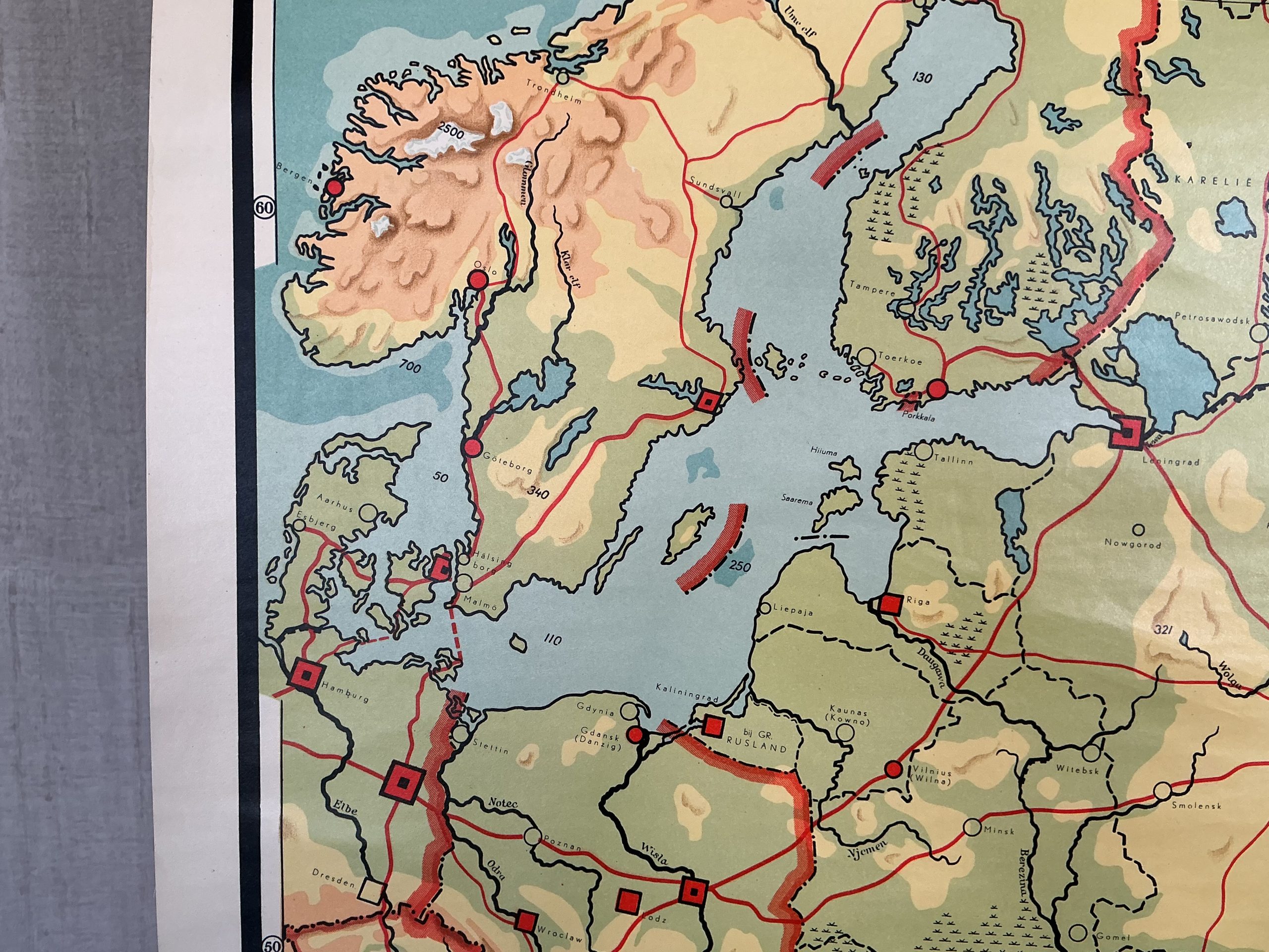 Oude Schoolkaart Oost-Europa - Afbeelding 4