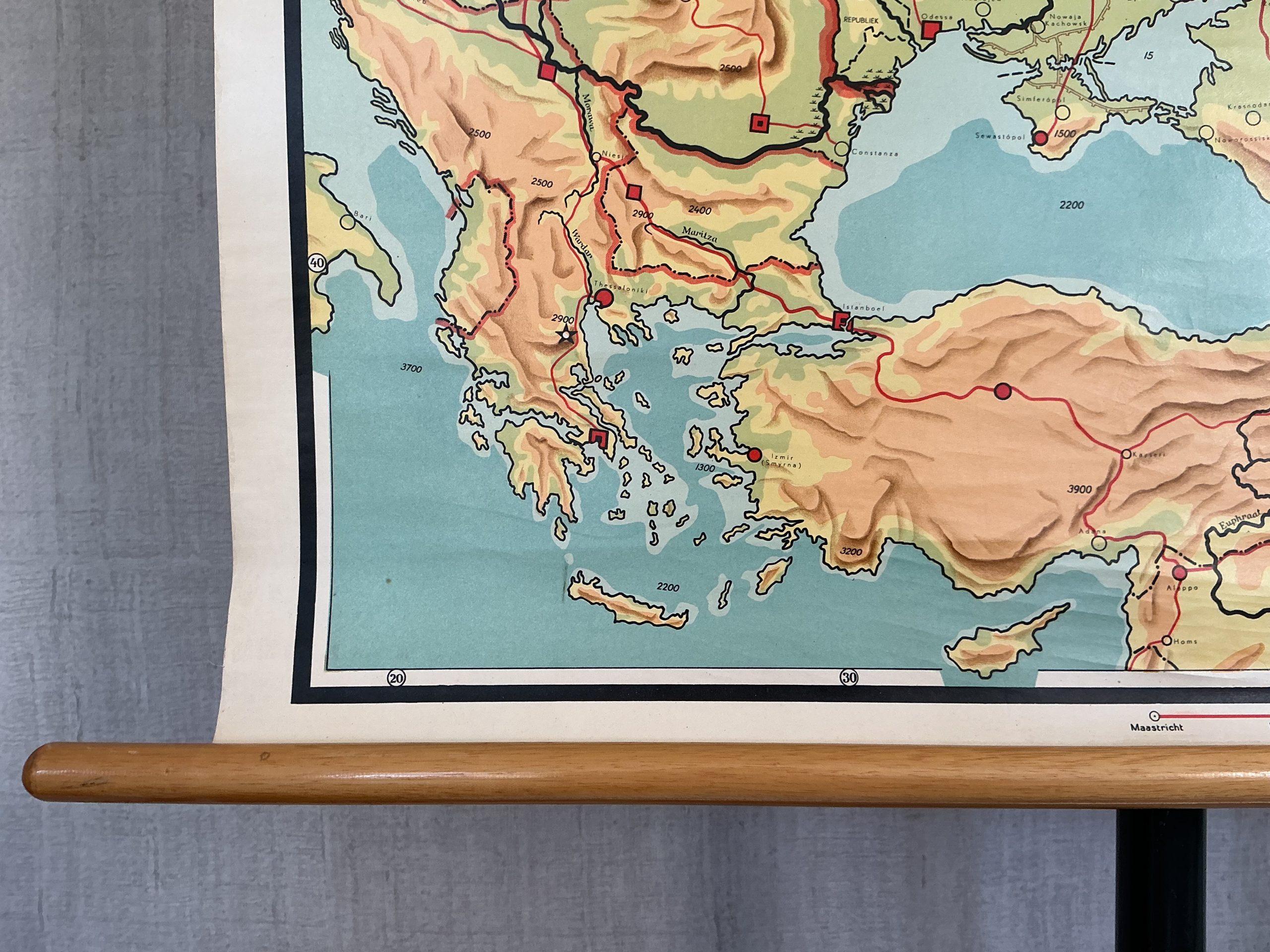 Oude Schoolkaart Oost-Europa - Afbeelding 8