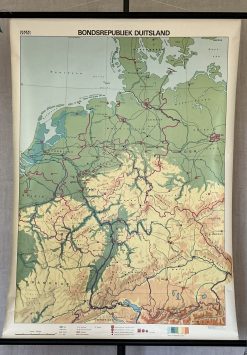 Oude Schoolkaart Bondsrepubliek Duitsland