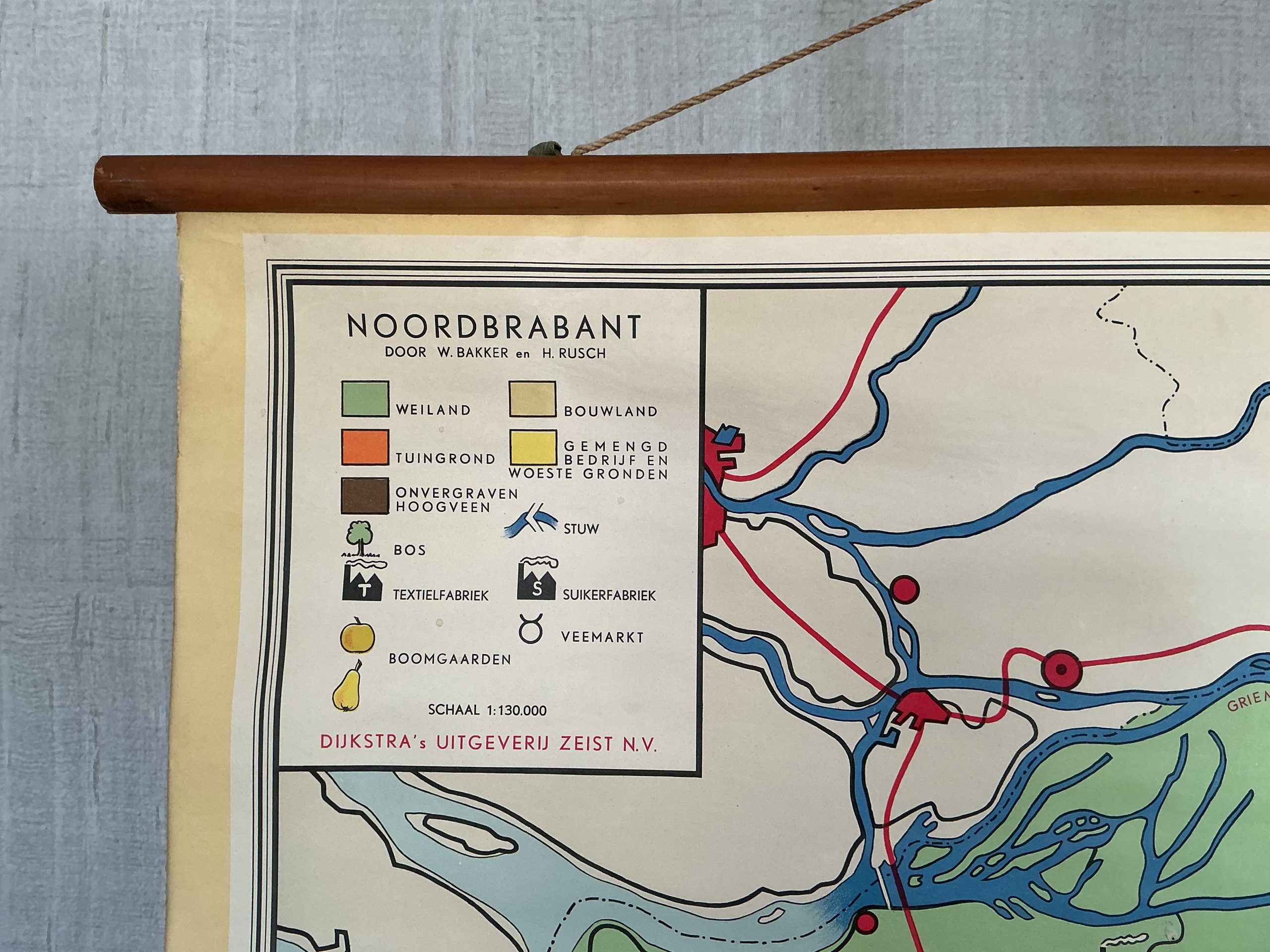 Oude Schoolkaart Noord-Brabant - Afbeelding 2