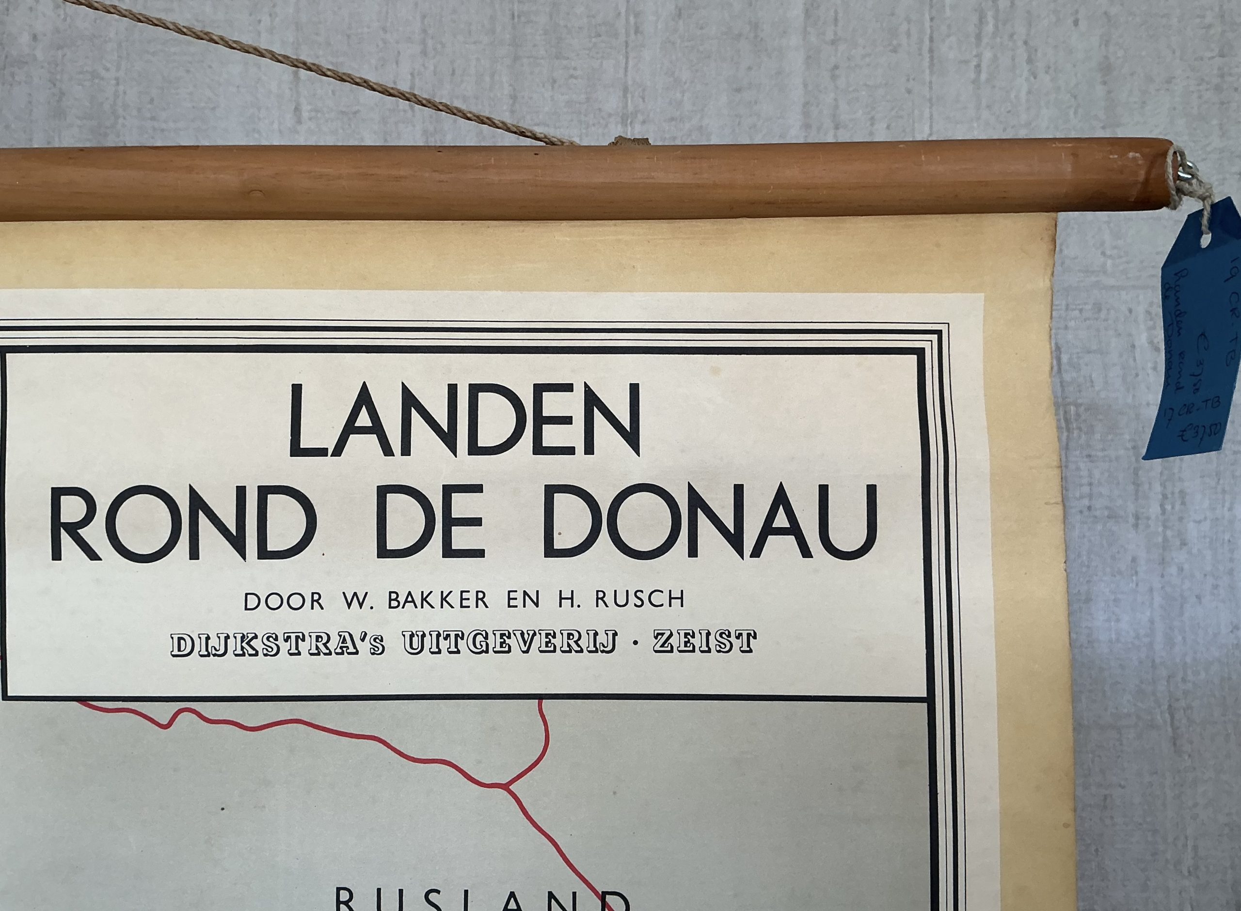 Oude Schoolkaart Landen rond de Donau - Afbeelding 4