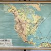 Oude Schoolkaart Noord-Amerika