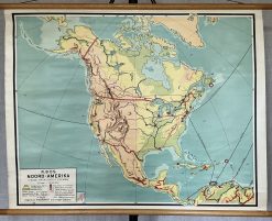Oude Schoolkaart Noord-Amerika