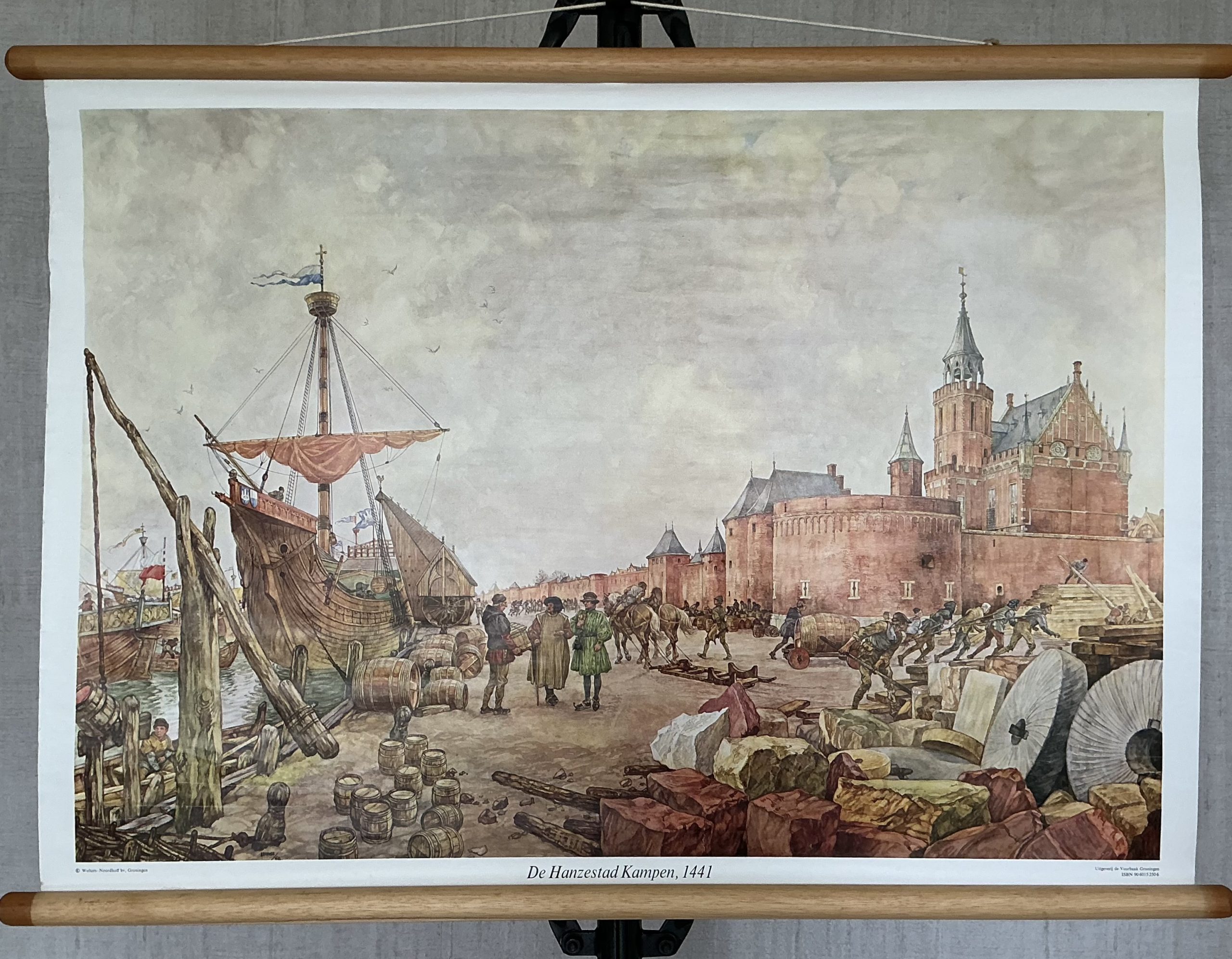 Oude Schoolkaart De Hanzestad Kampen (1441)