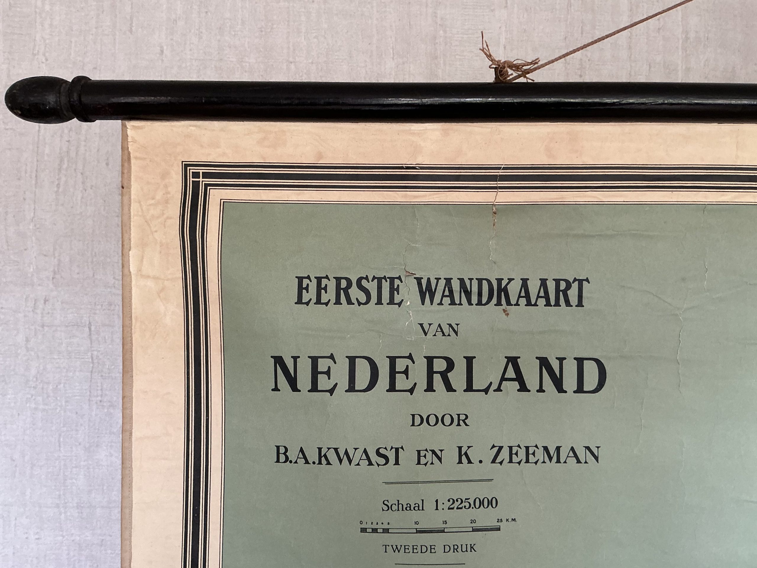 Oude Schoolkaart Eerste Wandkaart van Nederland - Afbeelding 2
