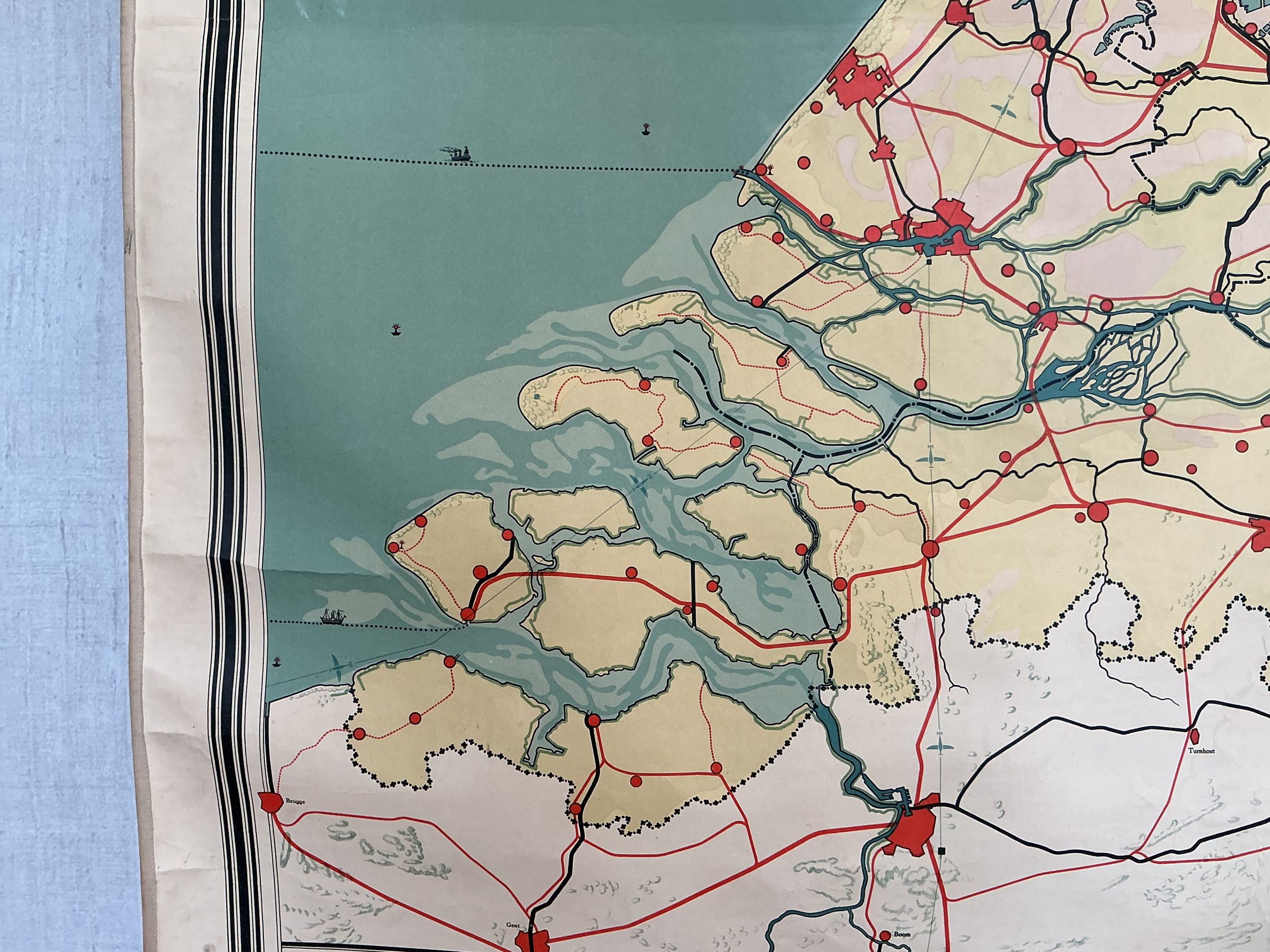 Oude Schoolkaart Eerste Wandkaart van Nederland - Afbeelding 8