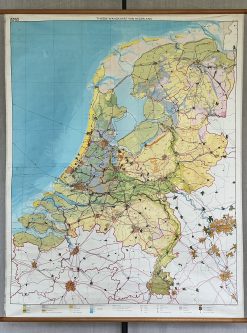 Oude Schoolkaart Tweede Wandkaart van Nederland