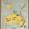 Oude Schoolkaart Australië