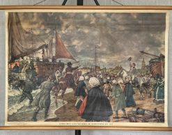 Oude Schoolkaart Aankomst van Willem I te Scheveningen (1813)