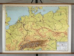 Oude Schoolkaart Midden-Europa
