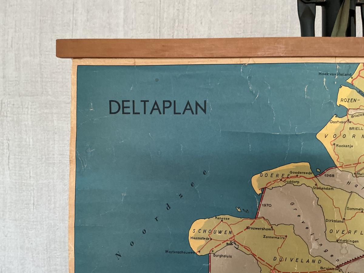Oude Schoolkaart Deltaplan Zeeland - Afbeelding 2