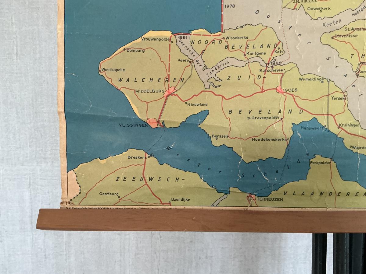 Oude Schoolkaart Deltaplan Zeeland - Afbeelding 4