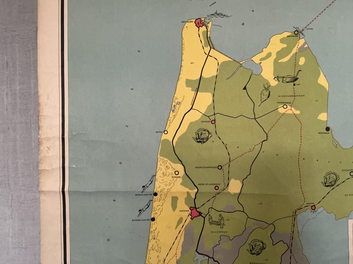 Oude Schoolkaart Noord-Holland - Afbeelding 4