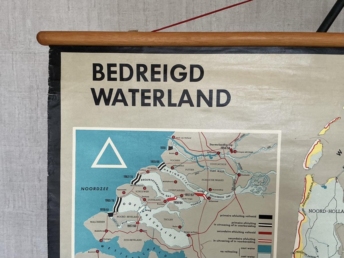 Oude Schoolkaart Bedreigd Waterland - Afbeelding 2