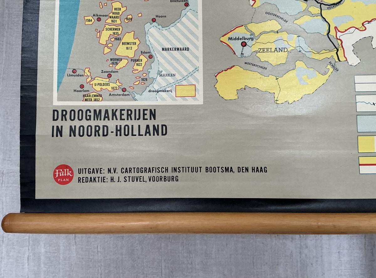 Oude Schoolkaart Bedreigd Waterland - Afbeelding 8